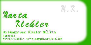 marta klekler business card